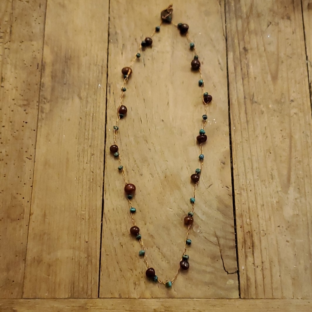 Turquoise and Copper Necklace - Picture 3 of 5